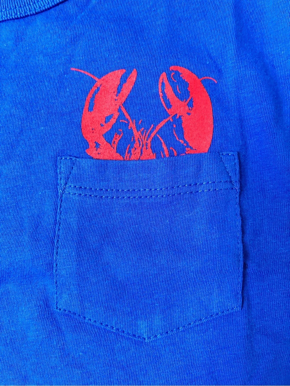 NWT - J.Crew Factory Crewcuts Pocket Lobster Tee (Blue/Red) Size M (8-9)
